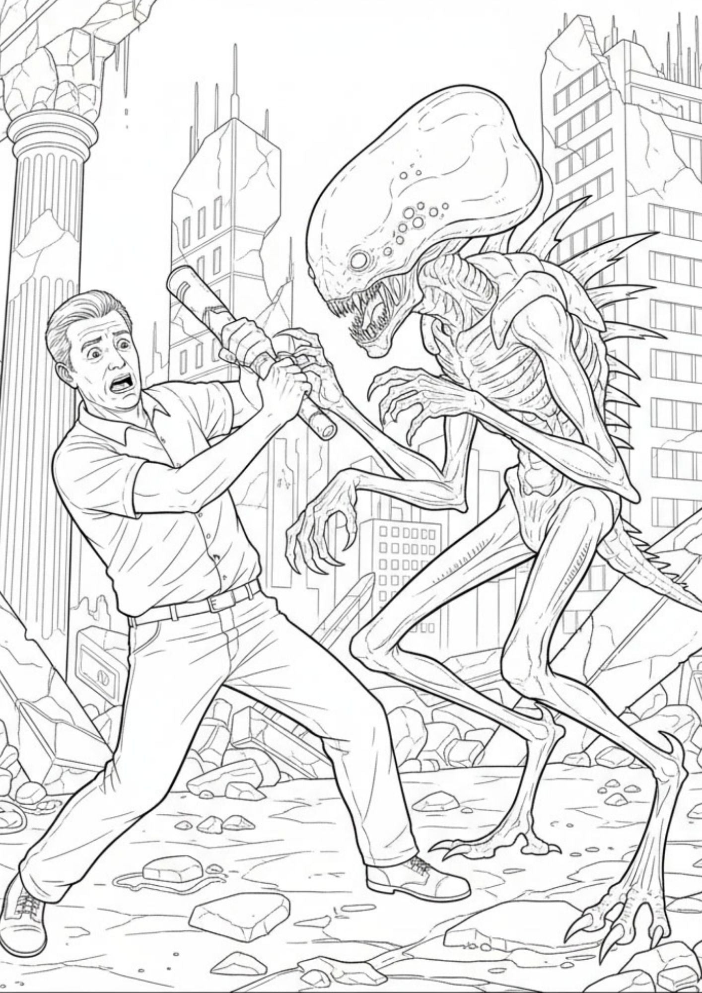 Alien Space Coloring Book for Ages 12–14