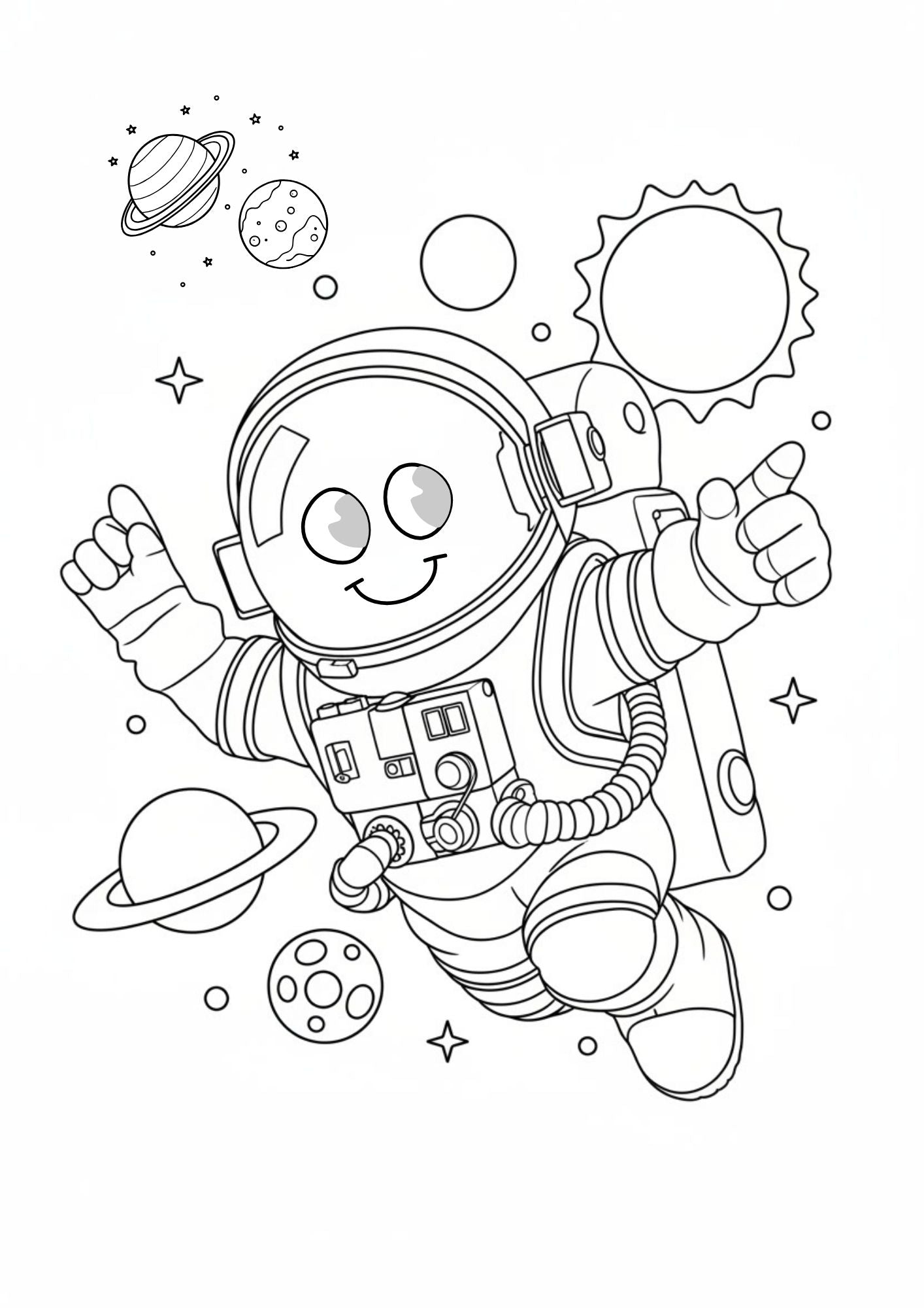 Fun Space & Friendly Aliens Coloring Book for Kids (Ages 5–8)