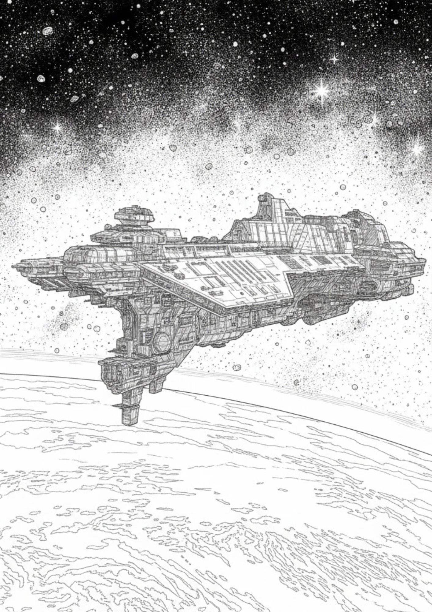 Alien Space Coloring Book for Ages 12–14