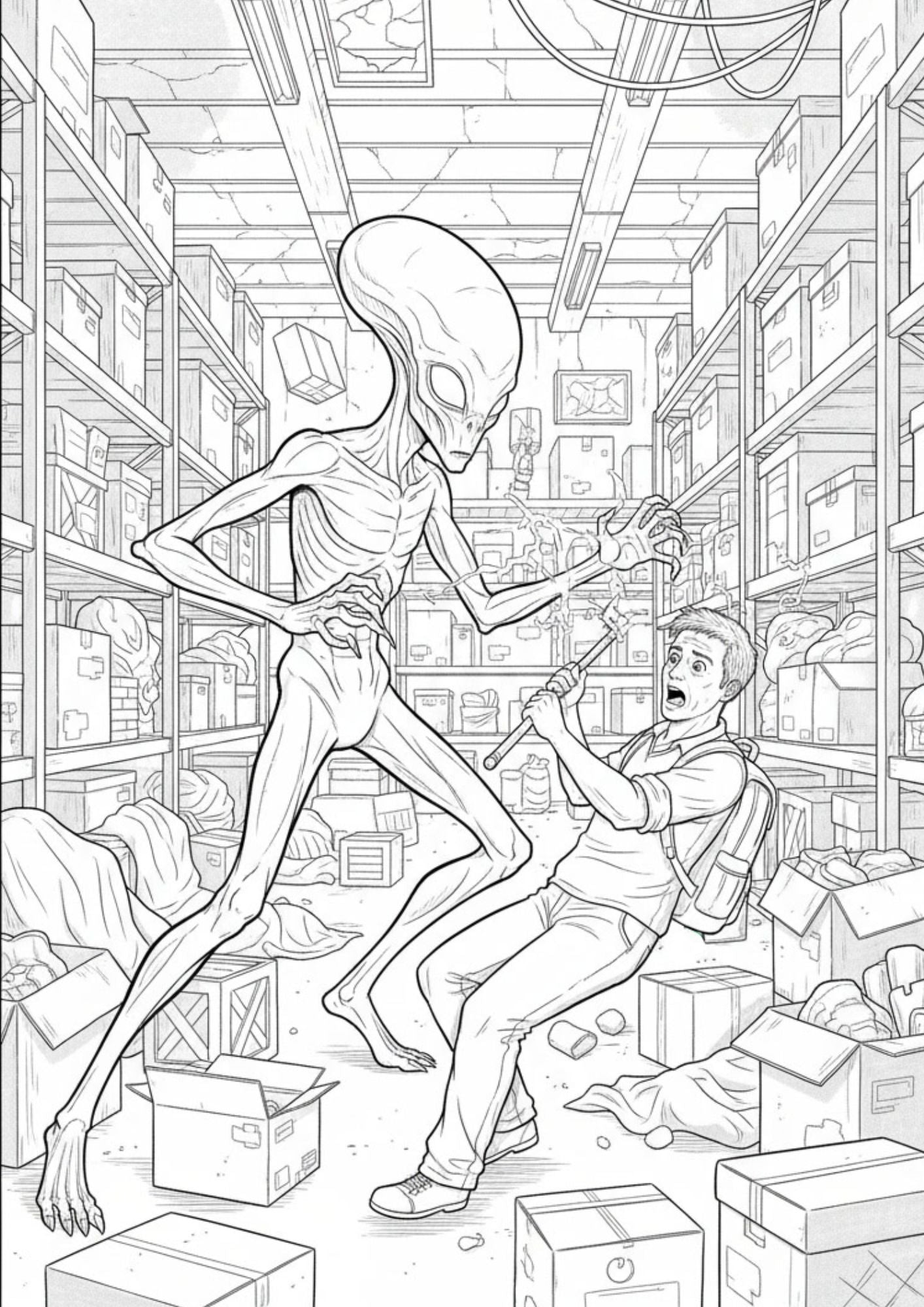 Alien Space Coloring Book for Ages 12–14