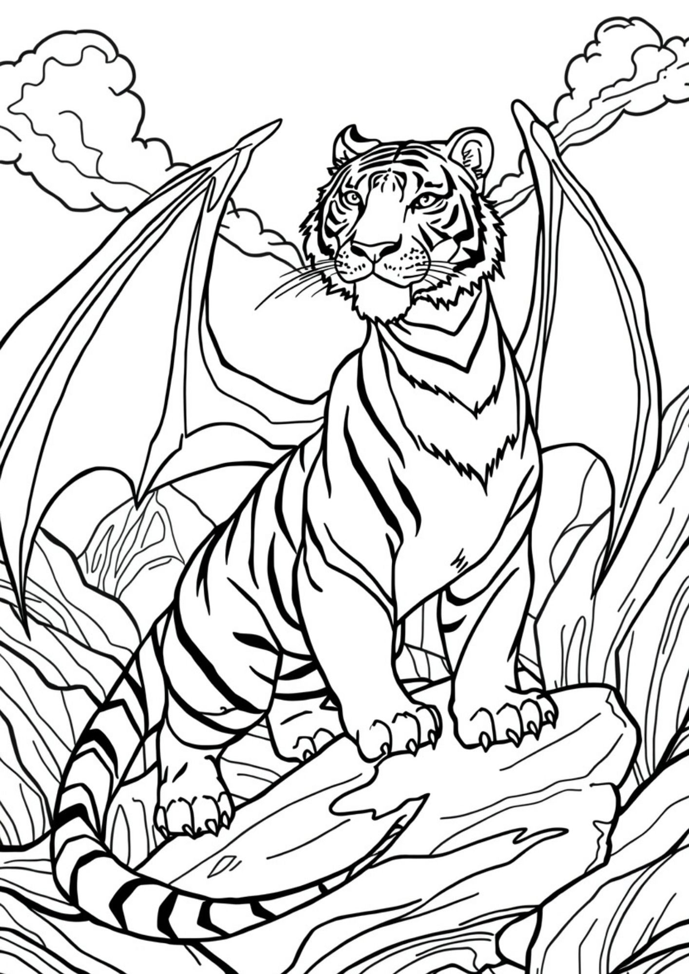 Epic Fantasy Creatures Coloring Book for Kids Ages 8–11