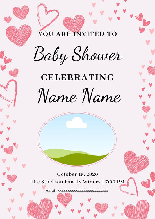 Baby Shower Invitation Template With Photo | Editable Canva A4 Baby Shower Invite | Printable Digital Download