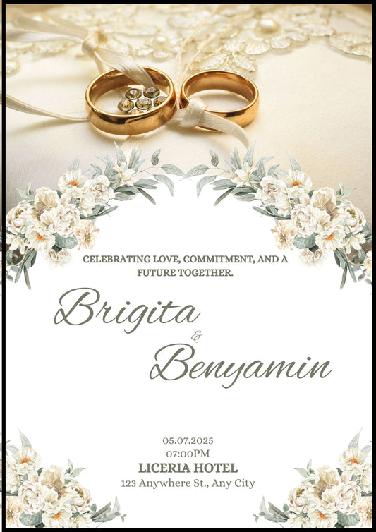 Editable Engagement Invitation Template | Celebrate Our Engagement | Modern Engagement Party Invite | A4 Printable | Canva Instant Download