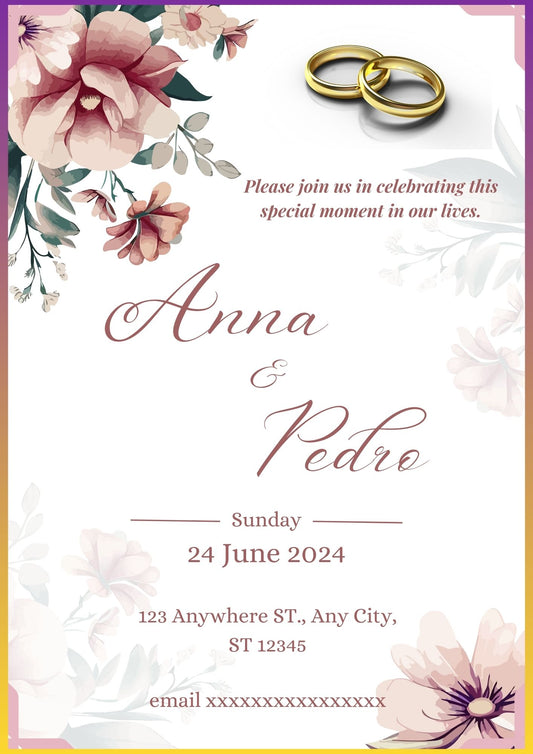 Elegant Floral Engagement Invitation Template | Editable Canva A4 Engagement Invite | Printable Digital Download