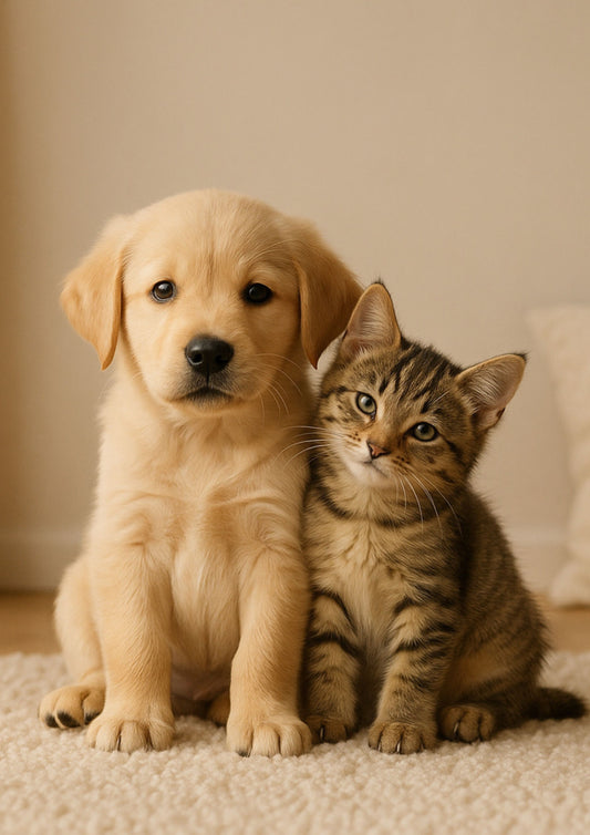Puppy & Kitten Best Friends – Happy Animal Wall Art Printable