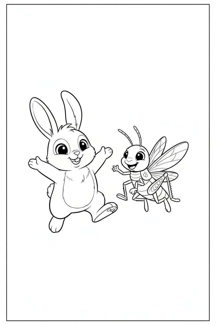 8.10 "24 Pages" Fuzzy Giggles Colouring Book for Kids Ages 4–7, Cute Animal Friends Coloring Pages, Printable Kids Activity Book