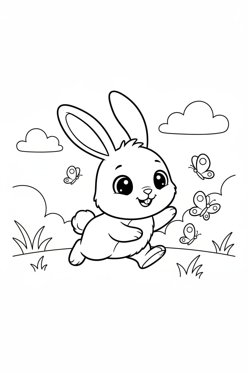 8.10 "24 Pages" Fuzzy Giggles Colouring Book for Kids Ages 4–7, Cute Animal Friends Coloring Pages, Printable Kids Activity Book