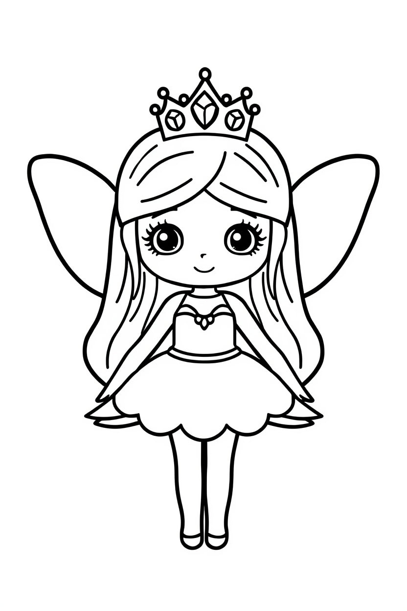 8.08 "24 Pages" Princess & Fairy Colouring Book for Kids Ages 4–7 | Cute Magical Coloring Pages Printable
