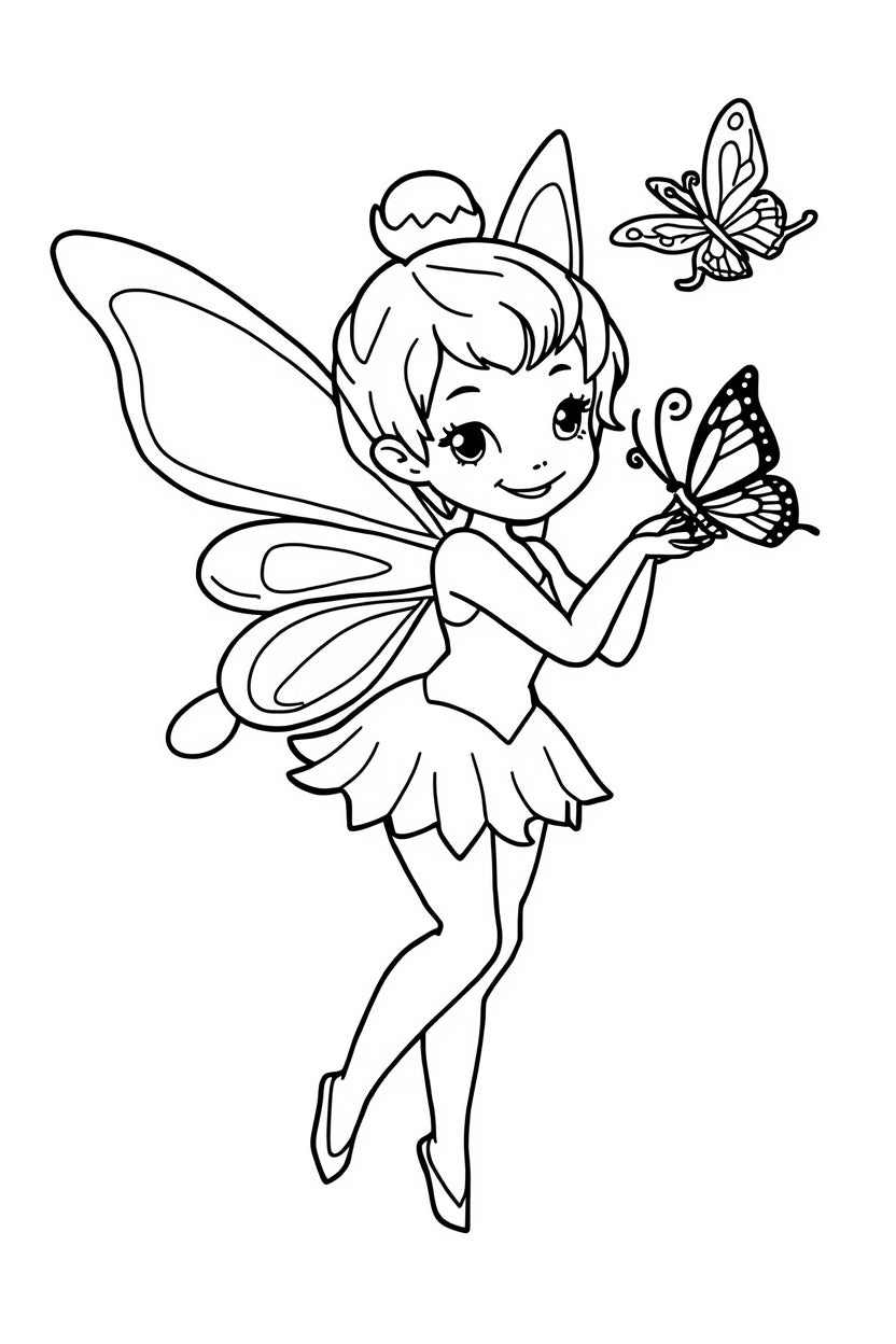 8.08 "24 Pages" Princess & Fairy Colouring Book for Kids Ages 4–7 | Cute Magical Coloring Pages Printable