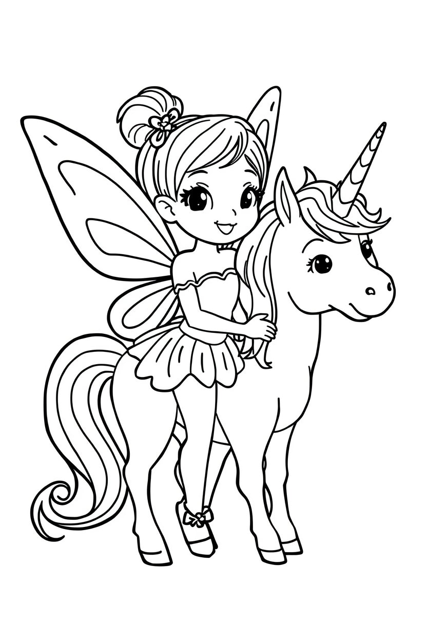8.08 "24 Pages" Princess & Fairy Colouring Book for Kids Ages 4–7 | Cute Magical Coloring Pages Printable