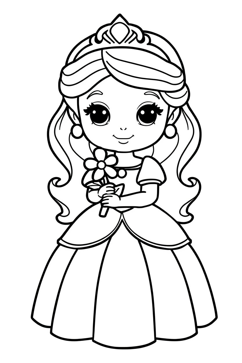 8.08 "24 Pages" Princess & Fairy Colouring Book for Kids Ages 4–7 | Cute Magical Coloring Pages Printable