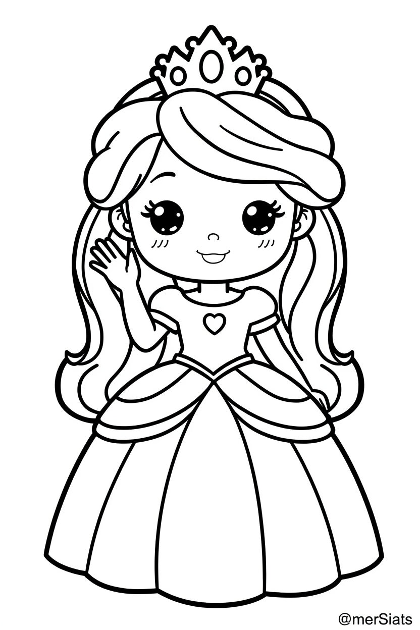 8.08 "24 Pages" Princess & Fairy Colouring Book for Kids Ages 4–7 | Cute Magical Coloring Pages Printable