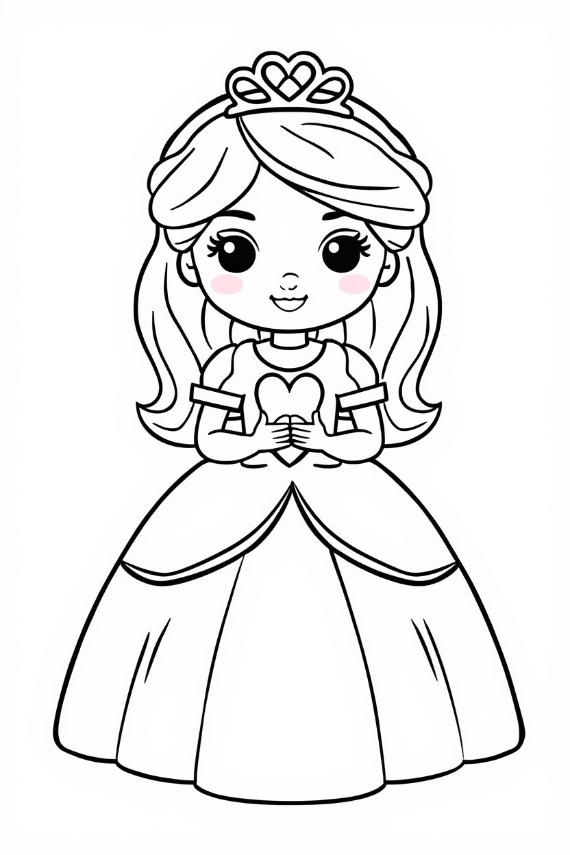 8.08 "24 Pages" Princess & Fairy Colouring Book for Kids Ages 4–7 | Cute Magical Coloring Pages Printable