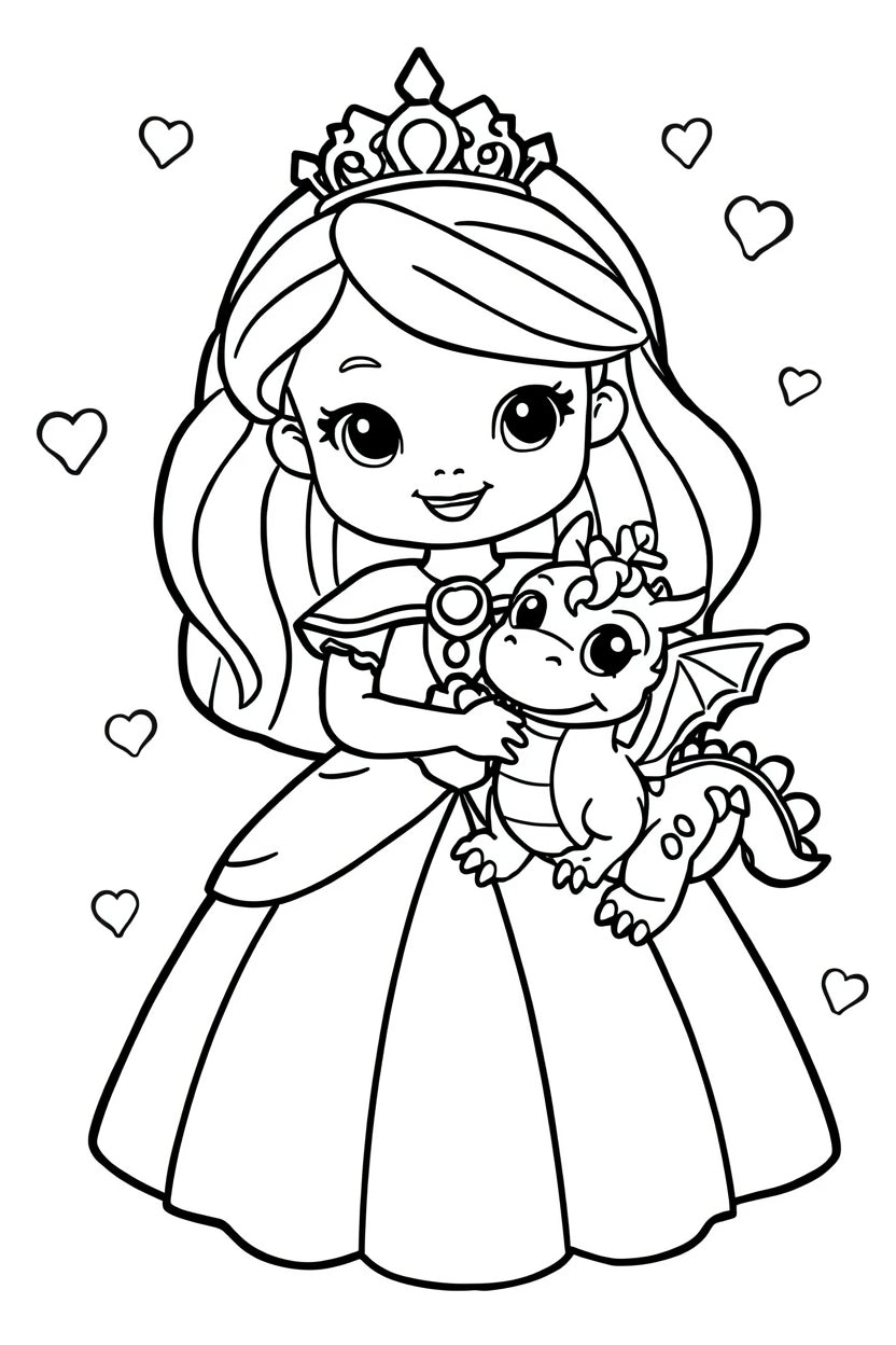 8.08 "24 Pages" Princess & Fairy Colouring Book for Kids Ages 4–7 | Cute Magical Coloring Pages Printable