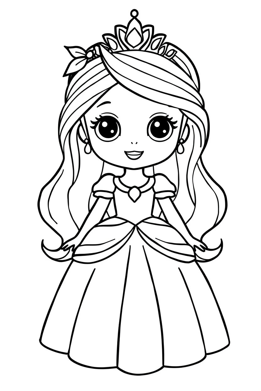 8.08 "24 Pages" Princess & Fairy Colouring Book for Kids Ages 4–7 | Cute Magical Coloring Pages Printable