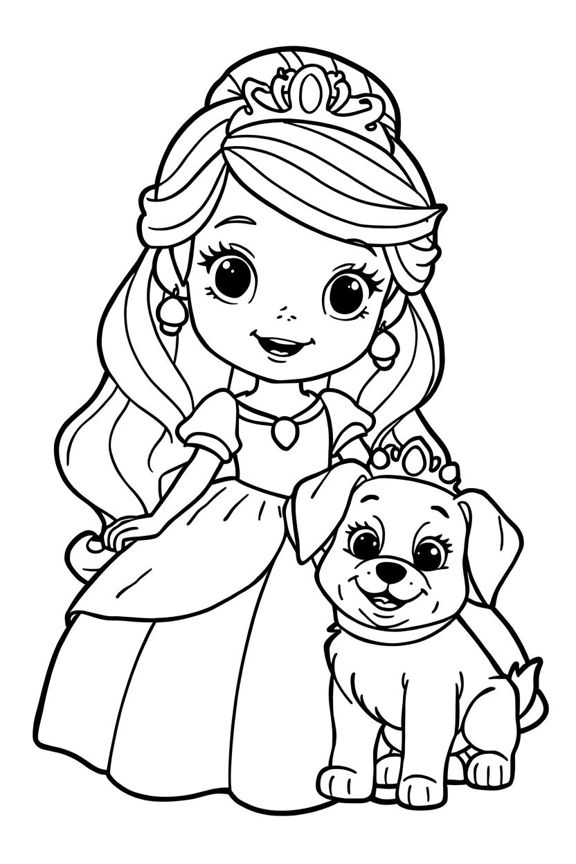 8.08 "24 Pages" Princess & Fairy Colouring Book for Kids Ages 4–7 | Cute Magical Coloring Pages Printable