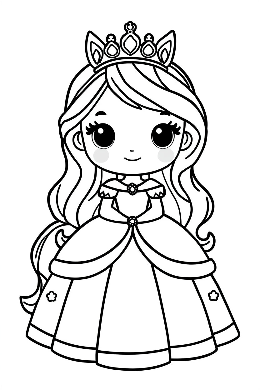 8.08 "24 Pages" Princess & Fairy Colouring Book for Kids Ages 4–7 | Cute Magical Coloring Pages Printable