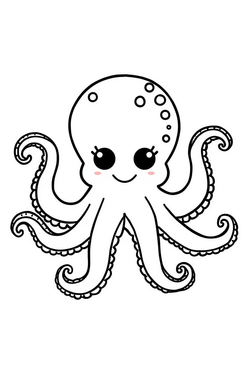 8.07 "22 Pages" Ocean Animals Coloring Book for Kids Ages 3–6 | Cute Sea Creatures Printable Coloring Pages