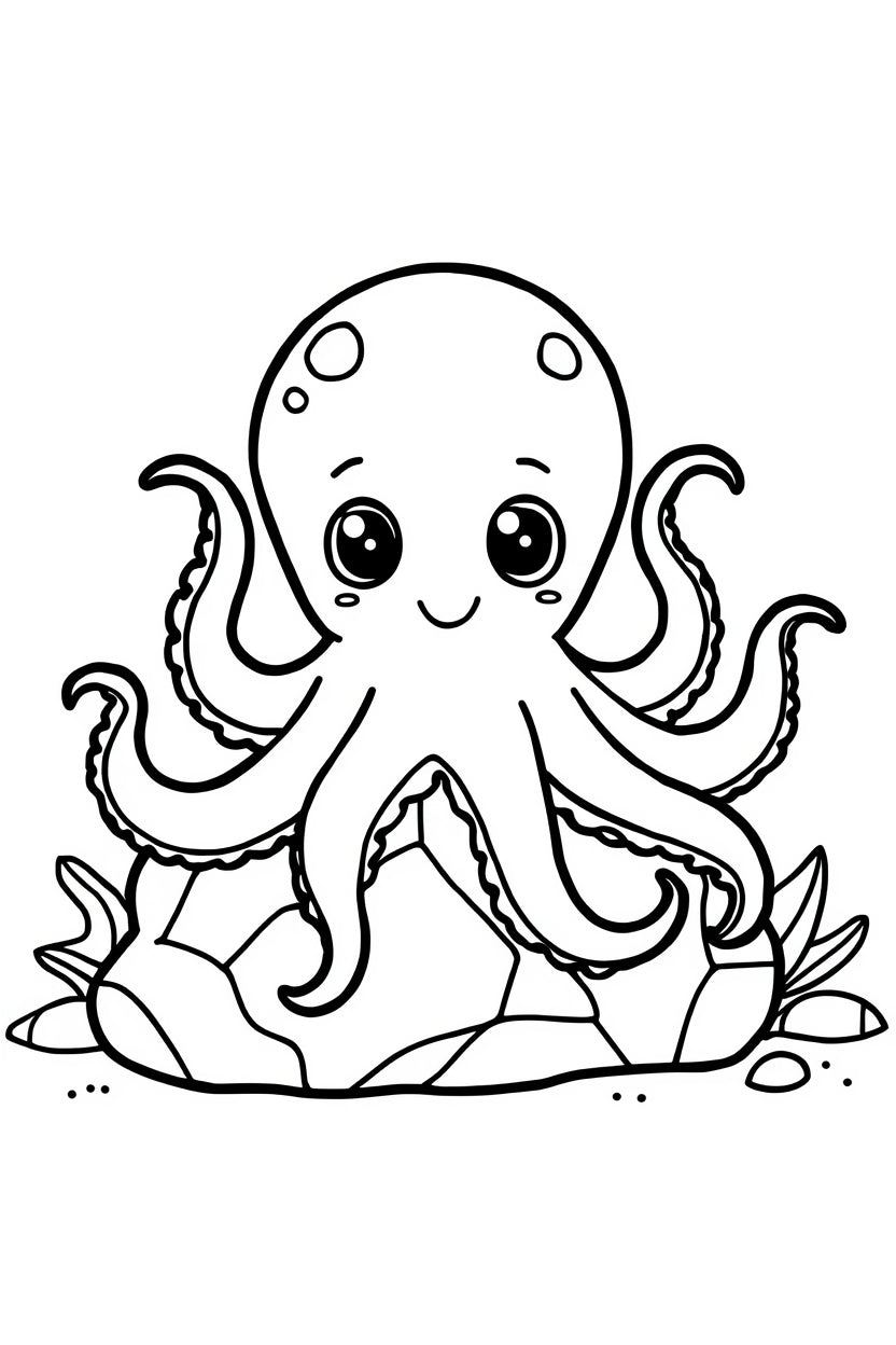 8.07 "22 Pages" Ocean Animals Coloring Book for Kids Ages 3–6 | Cute Sea Creatures Printable Coloring Pages